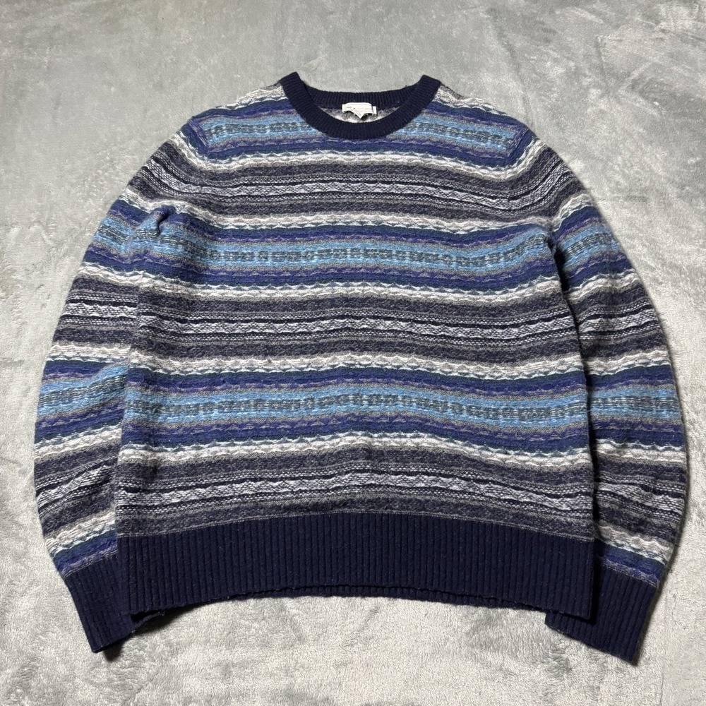 VTG Y2K Gap Lambswool Multicolor‎ Knit Pullover Sweater Size L Grandma Indie